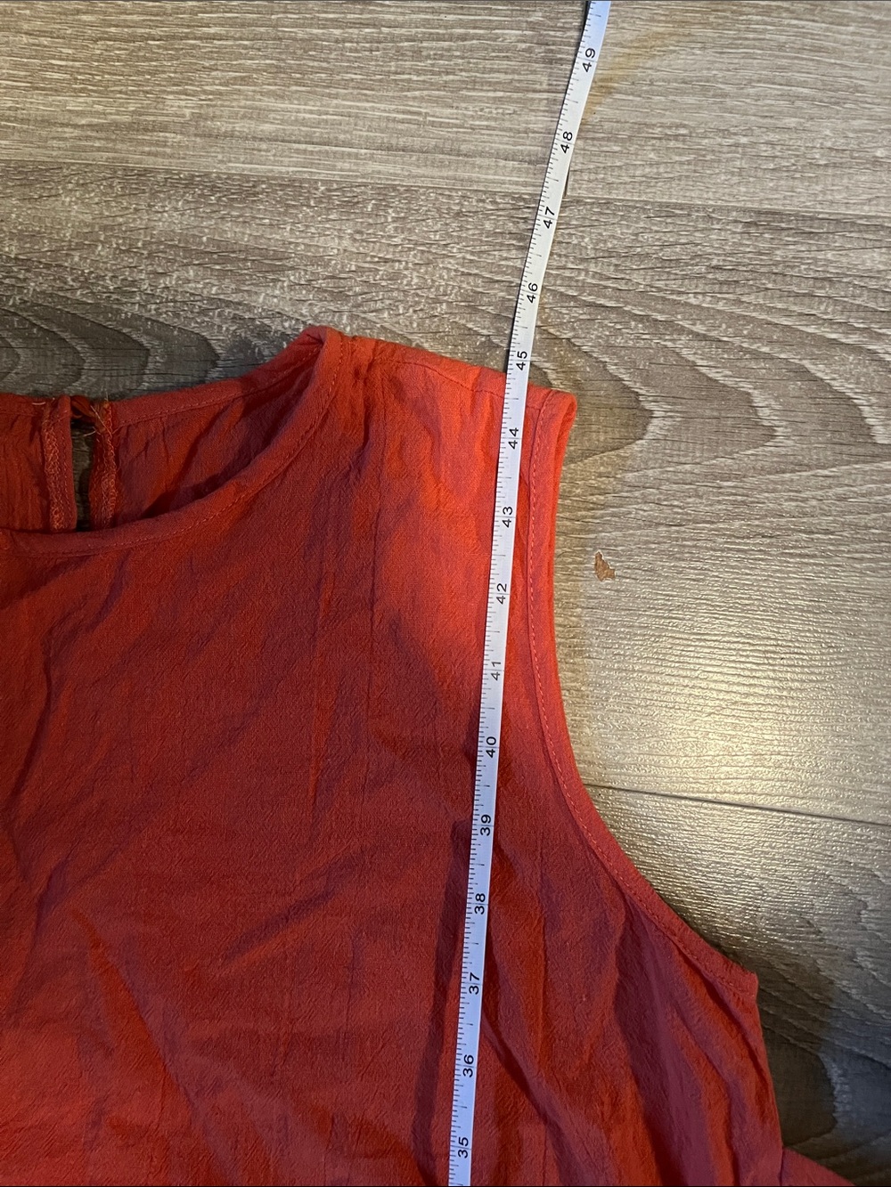 Women's Sleeveless 100% Cotton Tie-Waist crew neck long maxi dress in Yam Orange - Picture 9 of 16